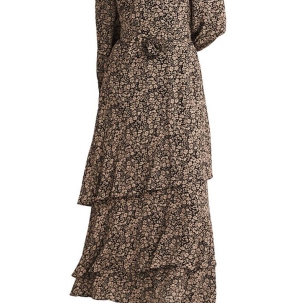 Boden Black and Cream Floral Maxi Dress, 6 US